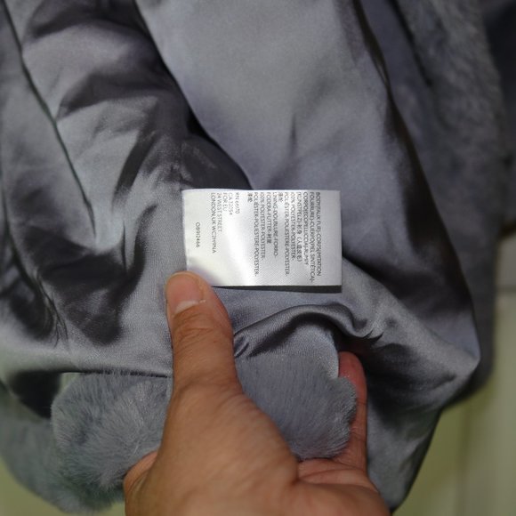 SOLD_____NEW Free People Kate Faux Fur Coat Slate Grey Med - Picture 7 of 7